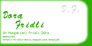 dora fridli business card
